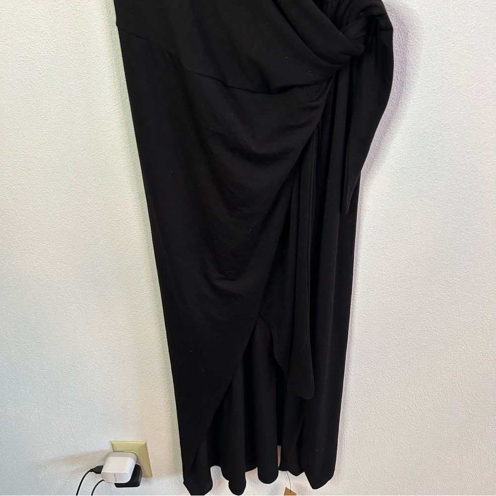 NWT Reformation Sage Black Wrap Midi Dress Large - Picture 6 of 11